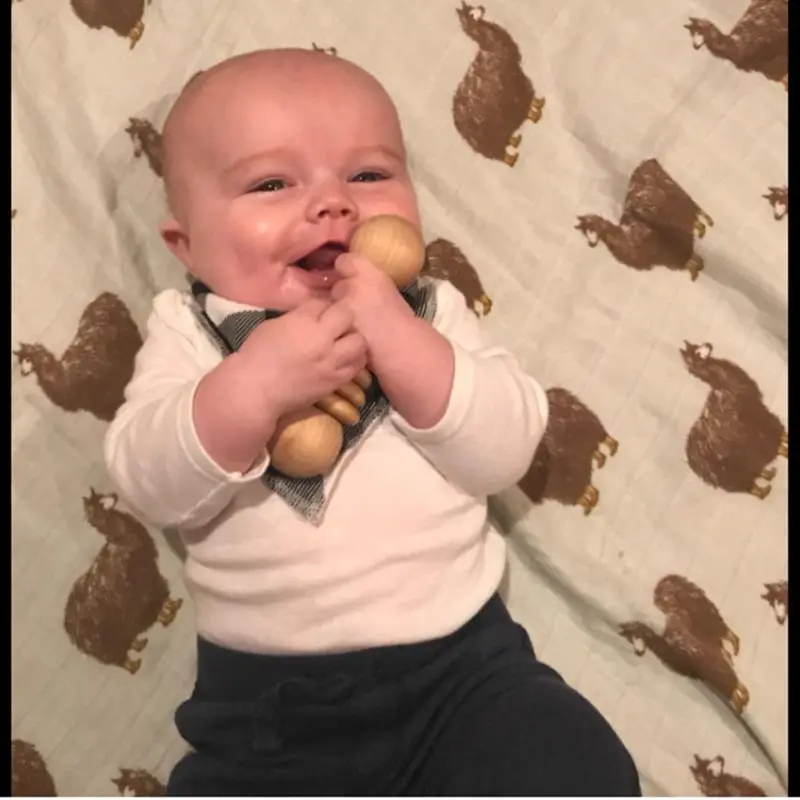 OOTDTY Organic Wood Montessori Styled Baby Rattle Perfect Grasping Teething Toy for Toddlers Natural Safety Paint | Игрушки и хобби