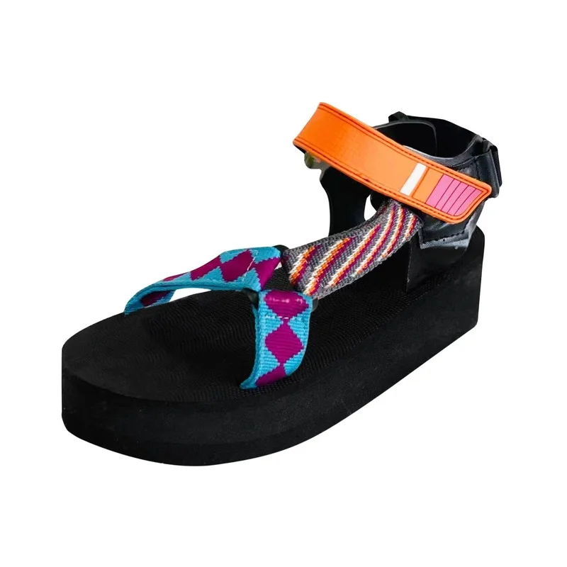 

Platform Sandals Women 2021 Summer Women Retro Beach Shoes Outdoor Slope with Flip Flops Women Shoes Open Toe Shoes Large Size