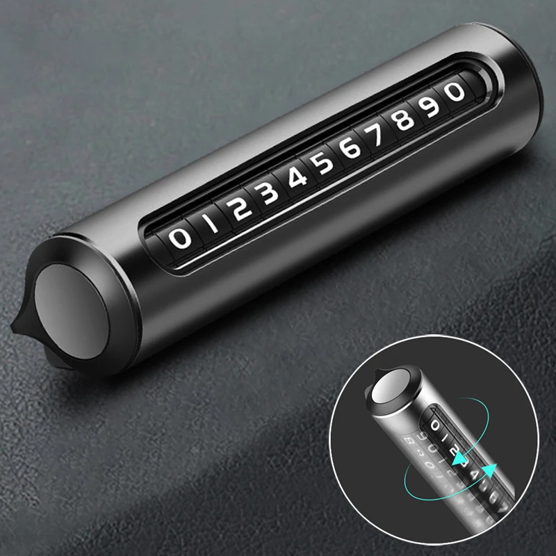 Металлическая Автомобильная Временная парковочная карта поворотный номер