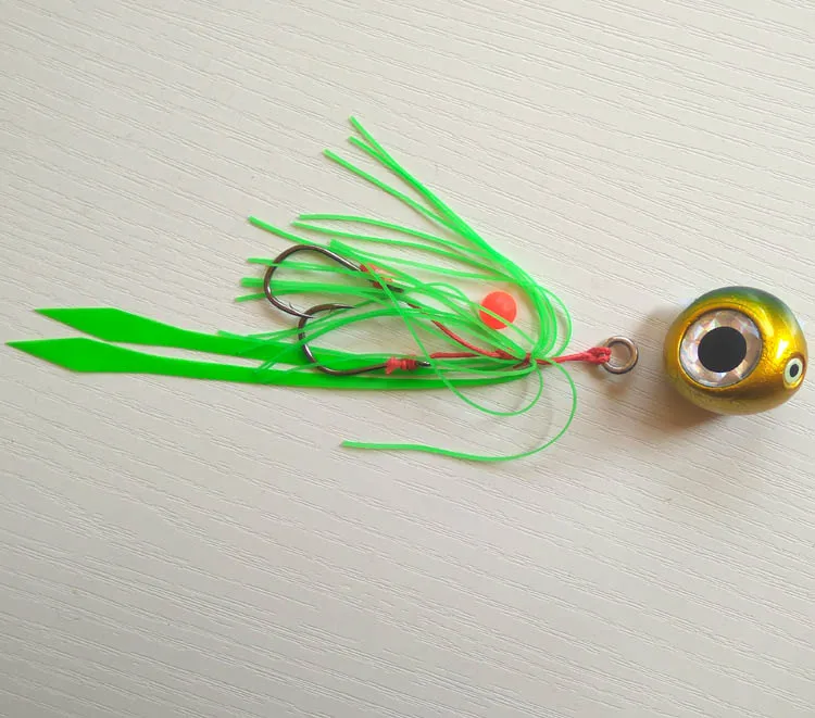 100g green 1pc 200 г/150 г/120 г/100 г/80 г/60 г/40 г Kabura Pesca Slider Snapper/Sea bream Jig head с юбкой свинец джиг приманка - Цвет: 100g green 1pc