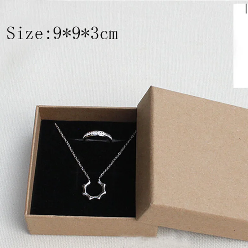 Free Shipping Wholesale Brown Kraft Paper 5*5*3cm Box Jewelry Ring Earring Packaging Boxes Jewellery 100pcs Ring Packing Box