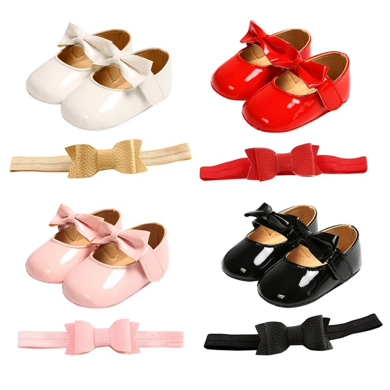 Обувь с бантом для маленьких девочек из искусственной кожи пряжкой первых