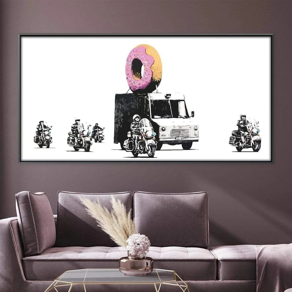 

Banks Donuts Police Escort Canvas Graffiti Poster Character Canvas Picture Wall Art Painting Living Room Decoration Prints
