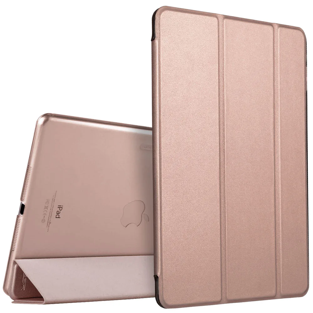 Rose Gold Чехол для iPad Mini 3 2 1, ESR из искусственной кожи, силиконовый мягкий чехол, трехслойная подставка, Авто Режим сна/Пробуждение, умный чехол для iPad Mini 2, чехол - Цвет: Rose Gold