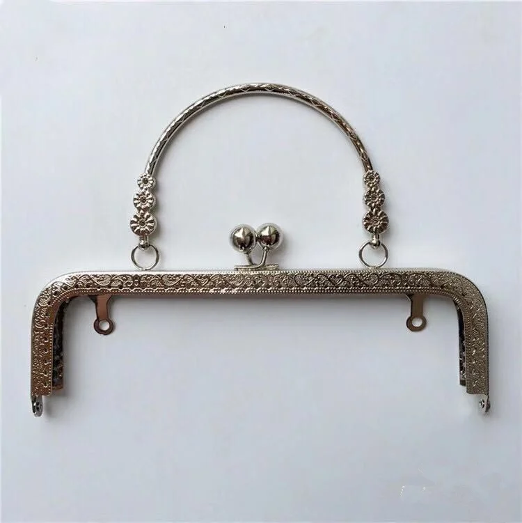 Прямая рамка для кошелька с накатанными краями 20 см Женская металлическая