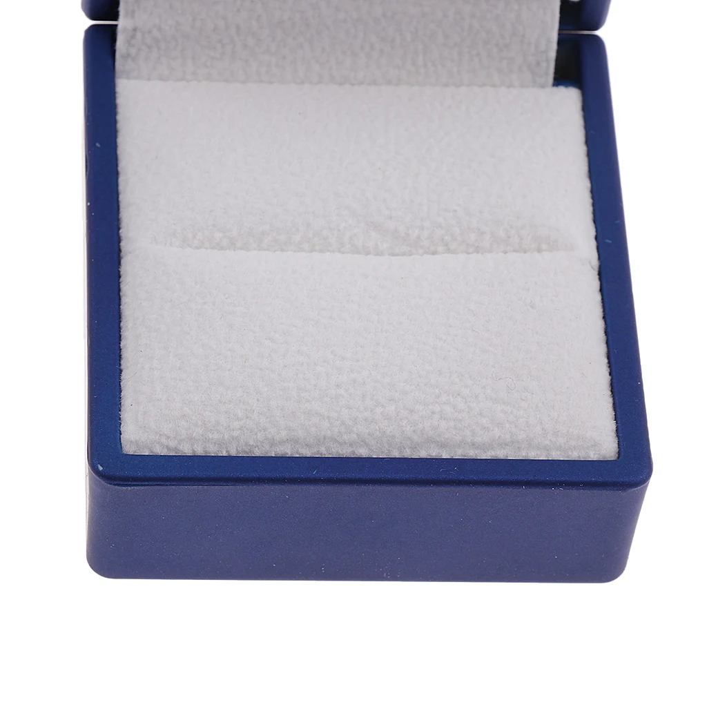 

PhenovoLED Lamp Ring Bearer Box Storage Display Case For Wedding Blue
