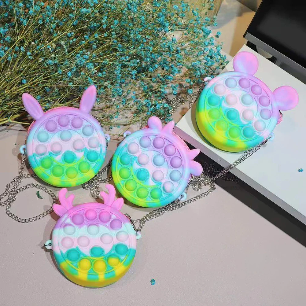 

Пузырьковые игрушки, Наплечные сумки, сжимаемые игрушки для снятия стресса, антистрессовые игрушки, сумочка для людей с аутизмом, особые по...