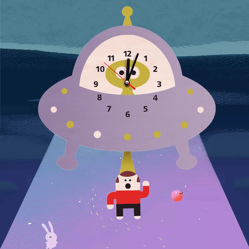 Alien Abduction настенные часы летающая тарелка наружный космос НЛО угнетающие