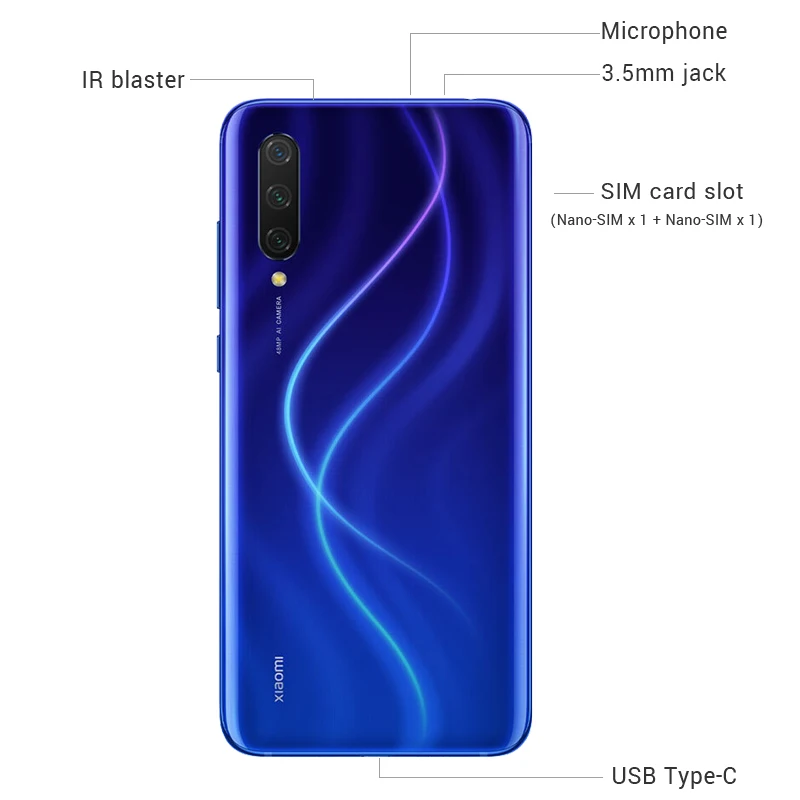 В наличии! глобальная версия Xiaomi Mi A3 4 Гб RAM 128 ГБ ROM Смартфон Snapdragon 655 48MP задняя