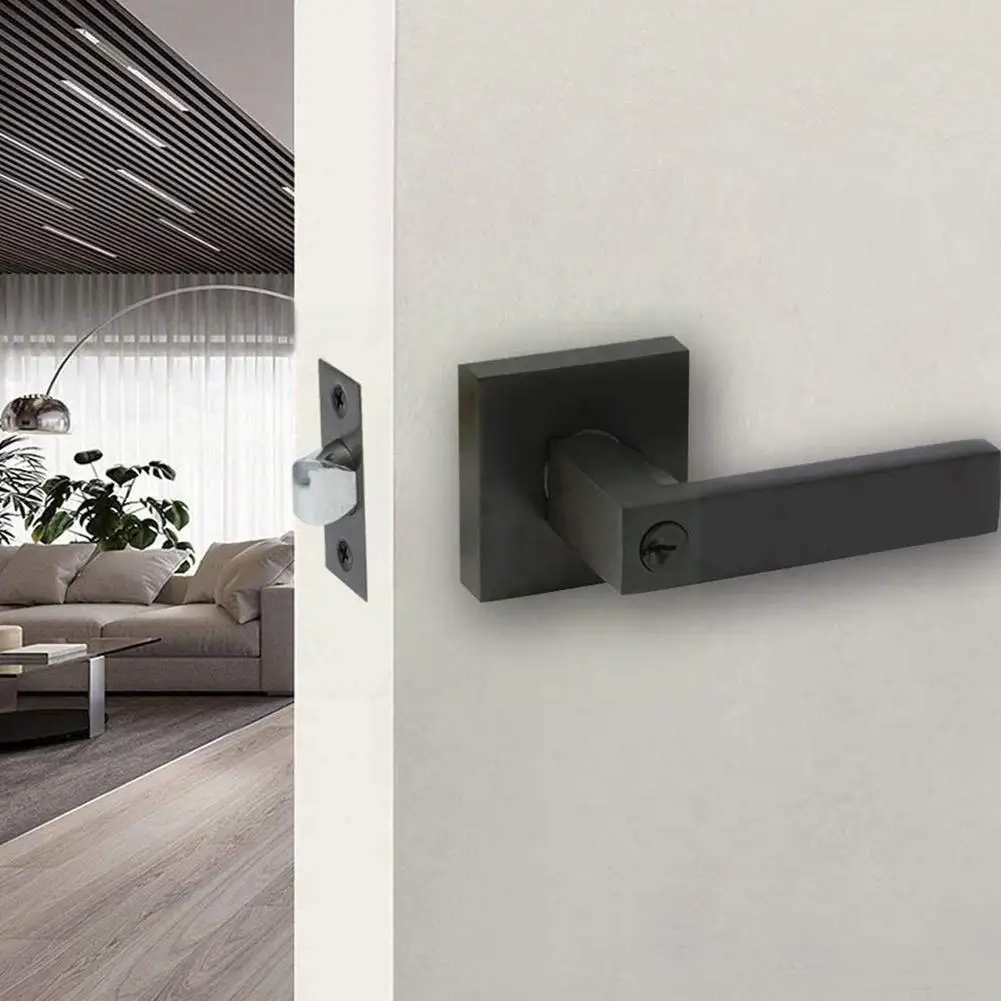 

Door Square Handle Lock For Interior Doors With Lock Accessories Handle Handles Set Security Lock Lock Cylinder Heavy Duty T6J5