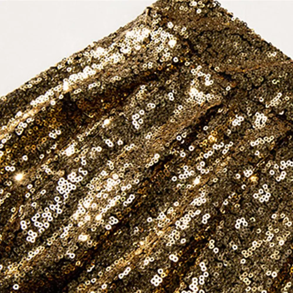 

Sexy Skirt Women's High Waist Pleated Solid Mini Skirt Female Loose Sequin A-Line Skirts faldas mujer moda 2020 A40