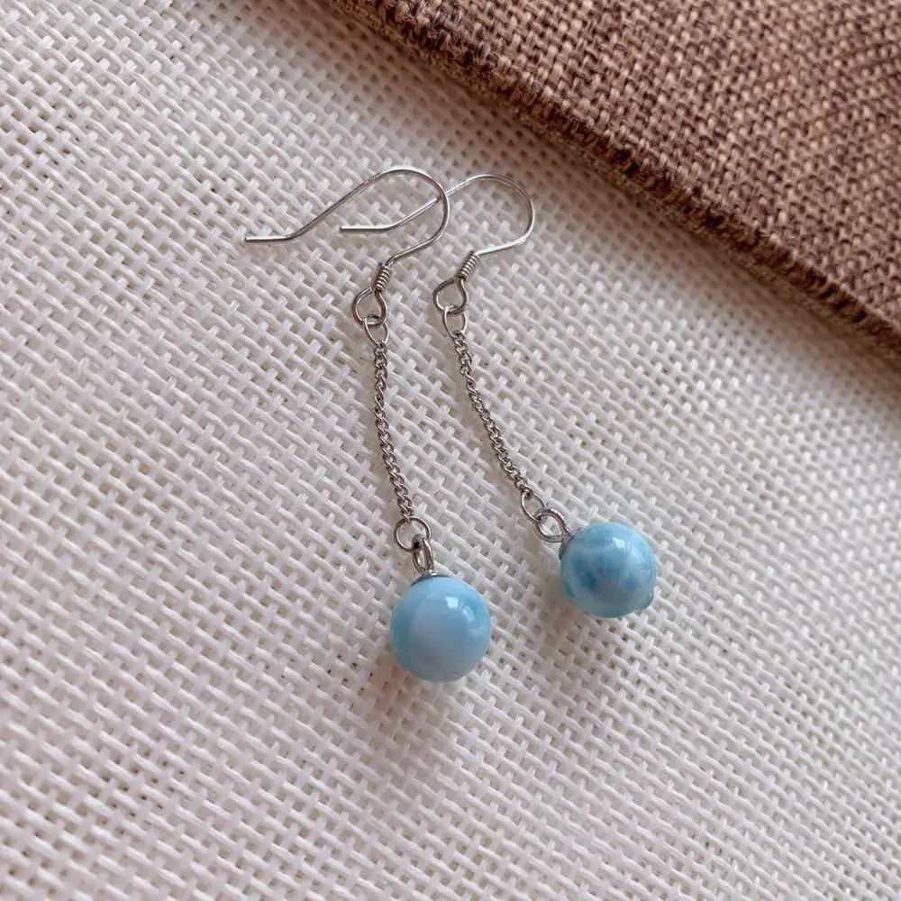 Женские серьги 912 из серебра 925 пробы с натуральным драгоценным камнем 7 5 мм |