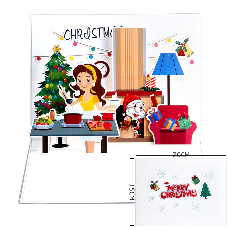 Креативные 3D Рождественские открытки Детские ручной работы сделай сам