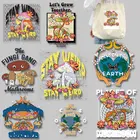 Нашивки на одежду с симпатичными грибами, мультяшными животными, растениями, аппликацией, термотрансферные нашивки из ПВХ