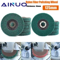 125mm nylon fiber flap polishing wheel 5 abrasive disc 120180 grit angle grinder for wood metal buffing