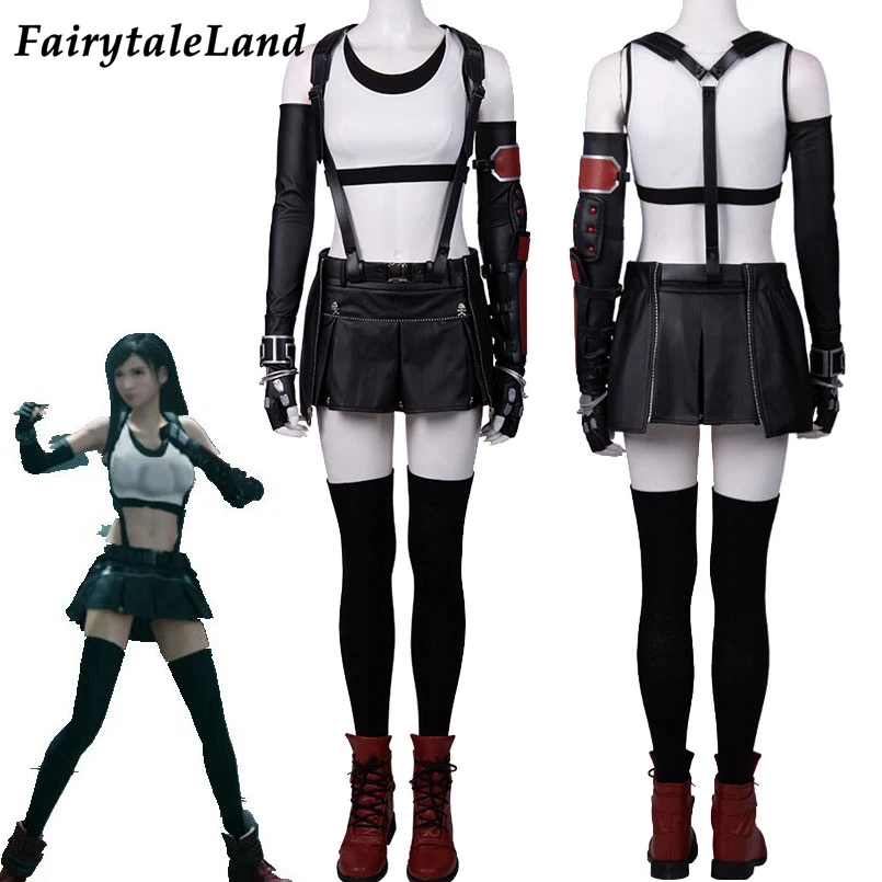 FF7 Tifa Lockhart костюм для взрослых косплей финальная фантазия VII переделка на