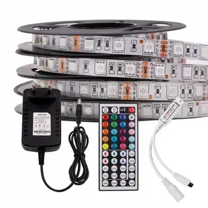 Светодиодный светильник s, водонепроницаемый, 5 м, гибкий, изменяющий цвет, RGB 5050, светодиодный светильник с 44 клавишами, ИК-пульт дистанционного управления