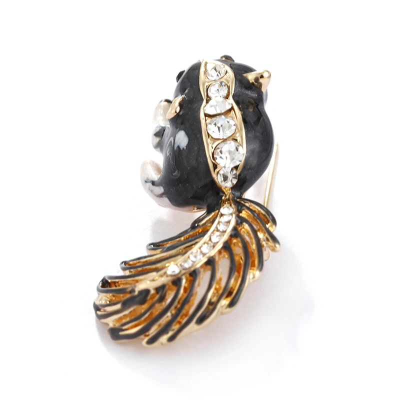 Женская Брошь БелКА ALLYES черная брошь с кристаллами эмалированная в форме