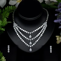 sederyla cubic zirconia necklace earrings 2pcs brilliant wedding bridal jewelry sets for women party dress luxury accessories