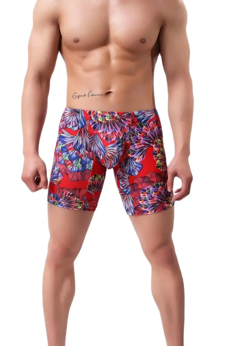

Fashion Male Long Design Underwear Printing Of Lengthen Pants Loose Wear Sports Boxer Shorts Comfortable Men's Pants