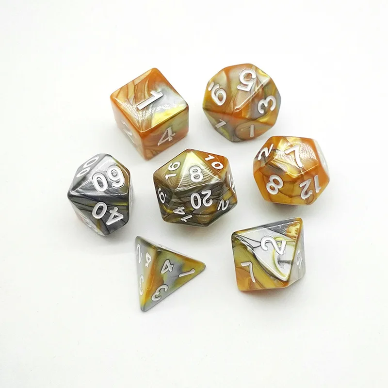Новый Несколько микс Цвет 7 шт набор Игральный костей trgp игра многогранник D4 D20