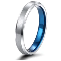 4mm stainless steel ladies ring blue vacuum plating process fashion exquisite jewelry accessories
