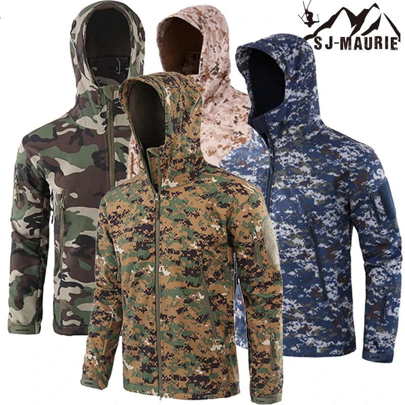 Уличные камуфляжные водонепроницаемые флисовые ветрозащитные военные