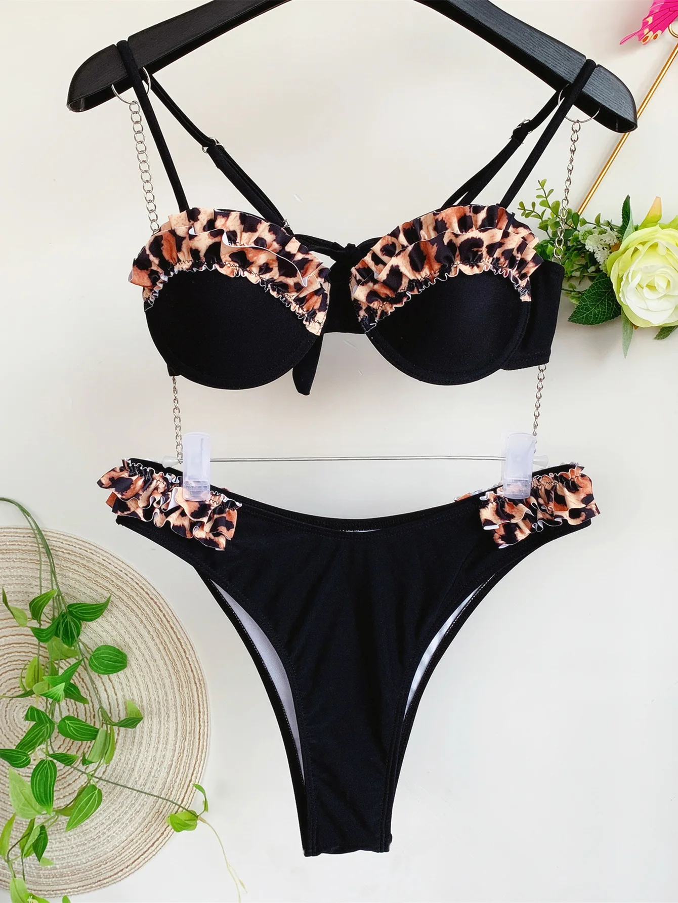 

2021 Sexy Leopard Bikini Women Swimwear Female Swimsuit Two-pieces Bikini Set Bather Bathing Suit Swim Swimming Set Brazilian