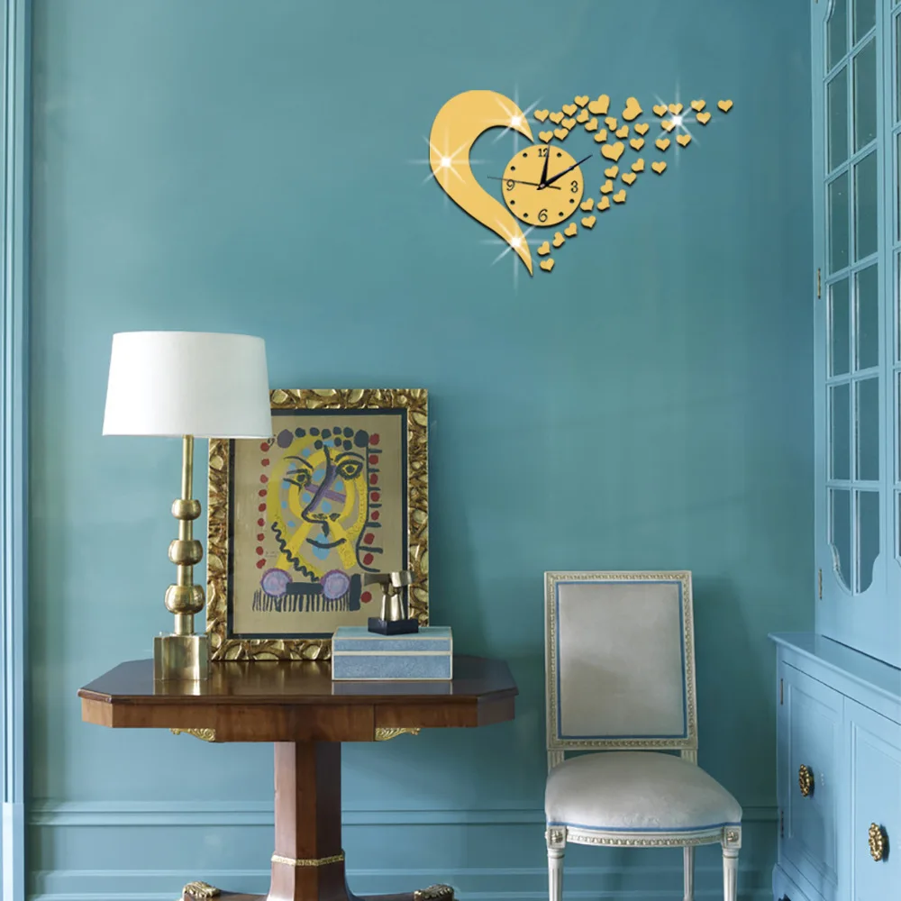 Акриловые настенные часы сделай сам декоративные зеркальные бесшумные