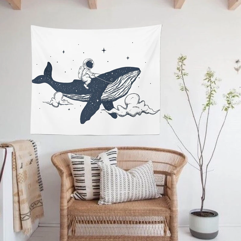 Настенный гобелен с изображением Кита декор для спальни ткань дивана покрывало