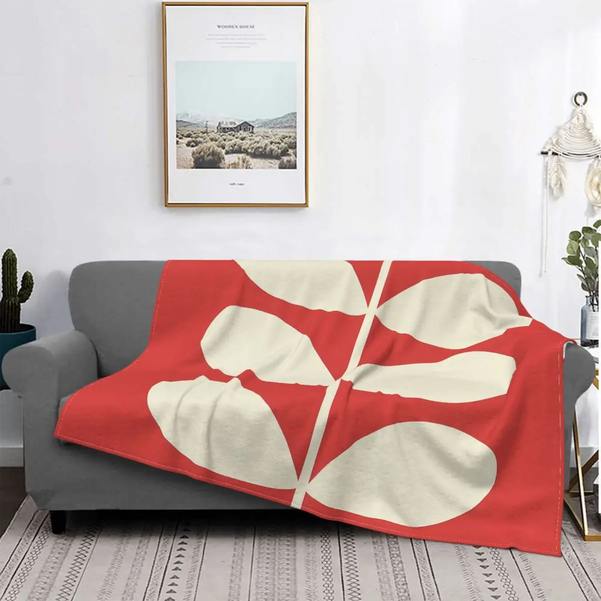 

Одеяло Orla Kiely, Фланелевое текстильное украшение, дышащее ультра-мягкое покрывало для дивана, офиса