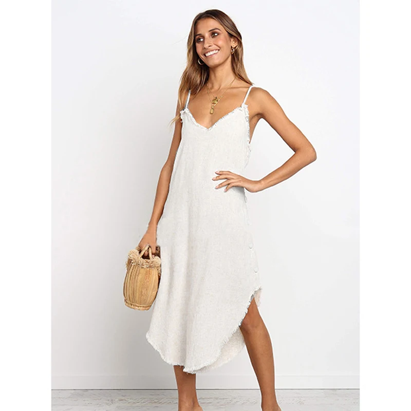 Повседневное платье с v-образным вырезом женское макси сексуальное летнее