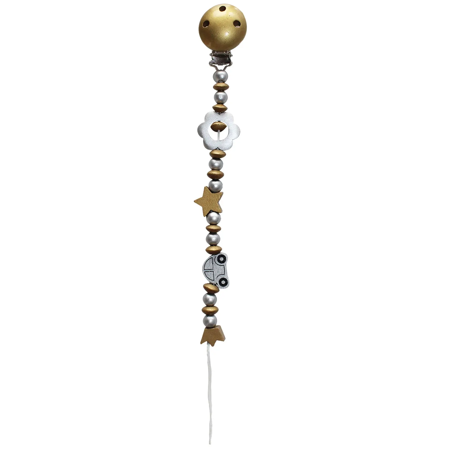 

Yellow Gray Trolley Pacifier Hanger