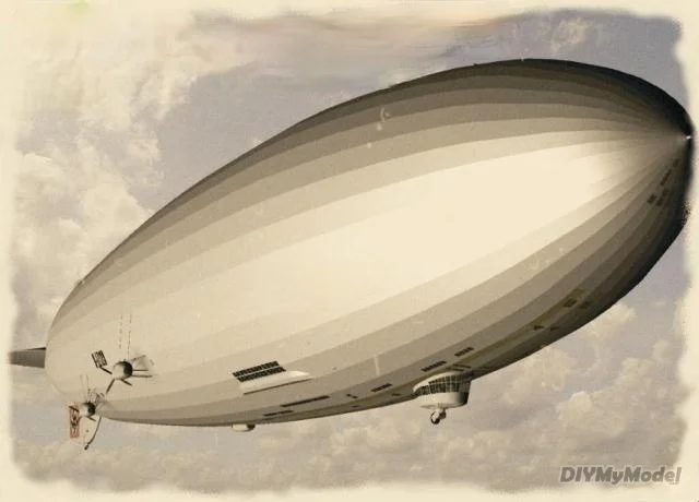 DIYMyModeI Hindenburg airship DIY, KIT de modelo de papel artesanal, rompecabezas de juguete hecho a mano, regalo, accesorios de pel&iacute;culas-5