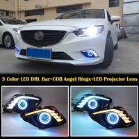 fog light kit drlyellow turn lightsled bulbs cob angel rings projector lens cover fit for mazda 6 atenza 2014 2016
