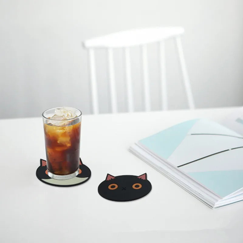 Нескользящие подставки ILFML из ПВХ с мультяшным котом для обеденного стола