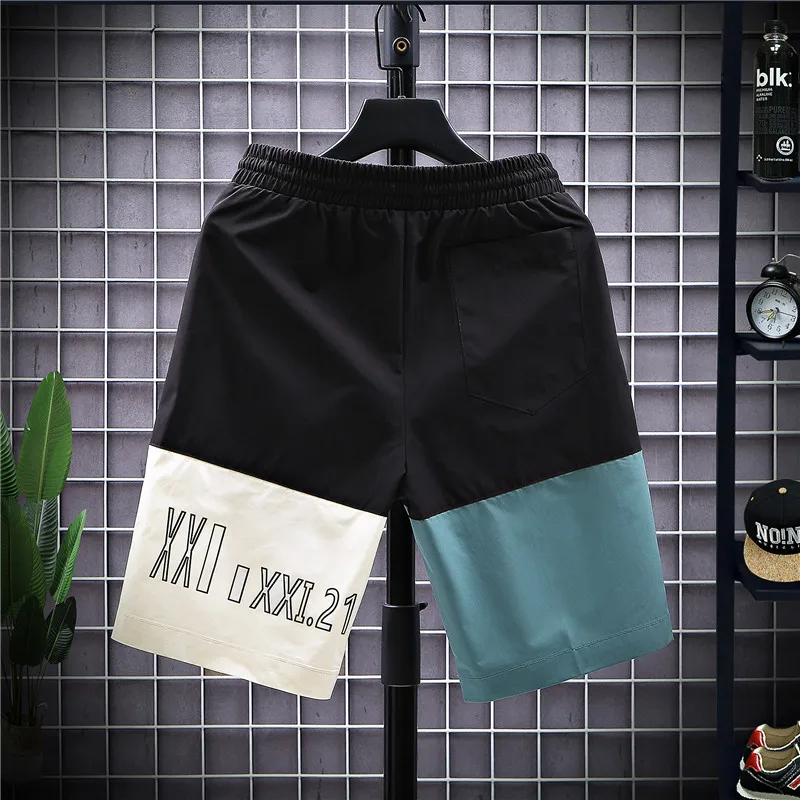 

2021 Summer Men's Hip Hop Casual Shorts Korean Fashion Printed Shorts Harajuku Streetwear Running Shorts Elastic Waist Pants
