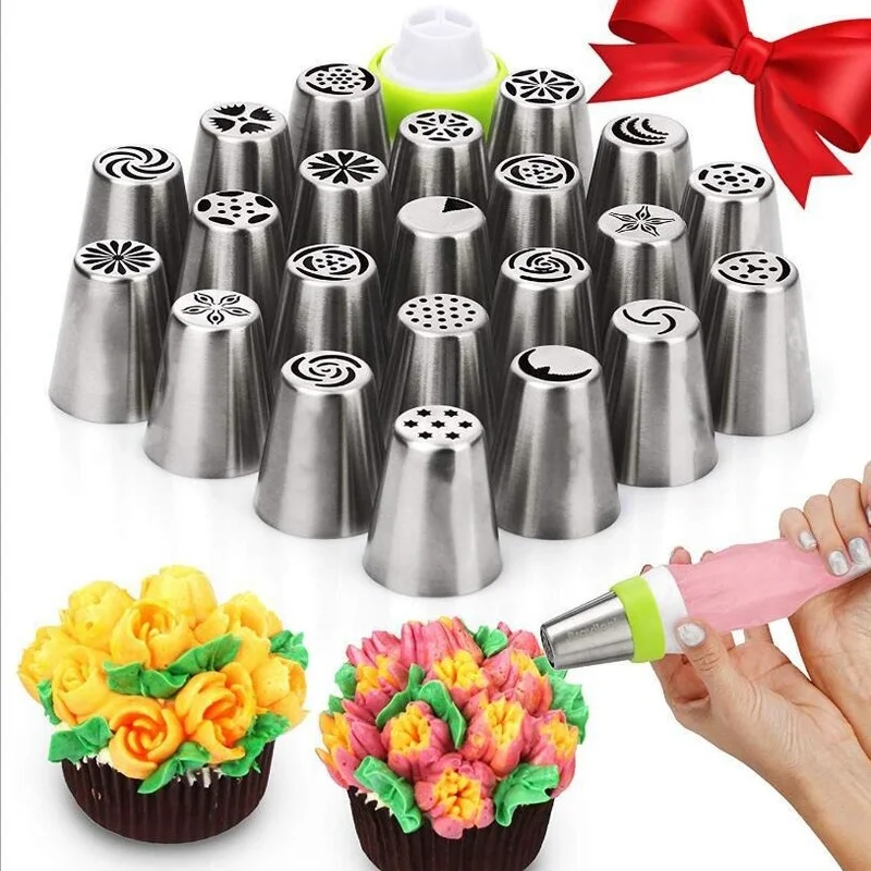 

39 Pcs/set Confectionery Nozzle Silk Flower Silver Cake Nozzles Dessert Cream Cupcake Bakery Decorating Icing Piping Pastry Tool
