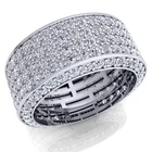 Роскошное 4 ряда полностью прозрачное AAA CZ стразы кольцо со сверкающим кристаллом циркония для женщин женские Свадебные обручальные ювелирные изделия