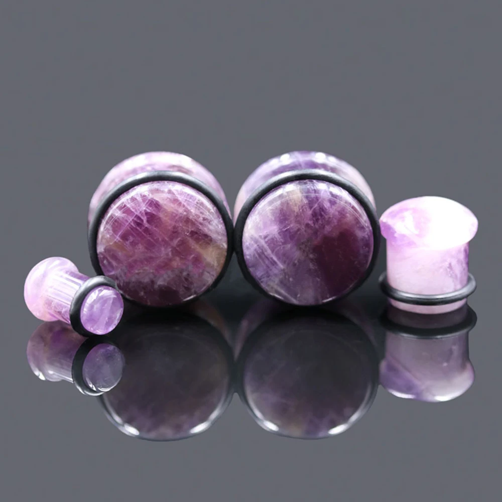 Горячая Распродажа 2 шт. модные туннели и затычки для ушей из натурального камня с