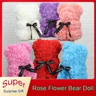 25 см мыльный пенопластовый медведь из роз, плюшевый медведь, кукла ручной работы, медведь, игрушки для женщин, День Святого Валентина, Рождество, Новый Год, подарки, украшение для дома