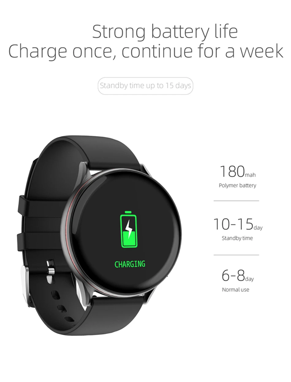 

2020 New Full Touch Screen Smart Watch Women Multifunctional Sport Heart Rate Blood Pressure IP67 Waterproof Smartwatch+Box