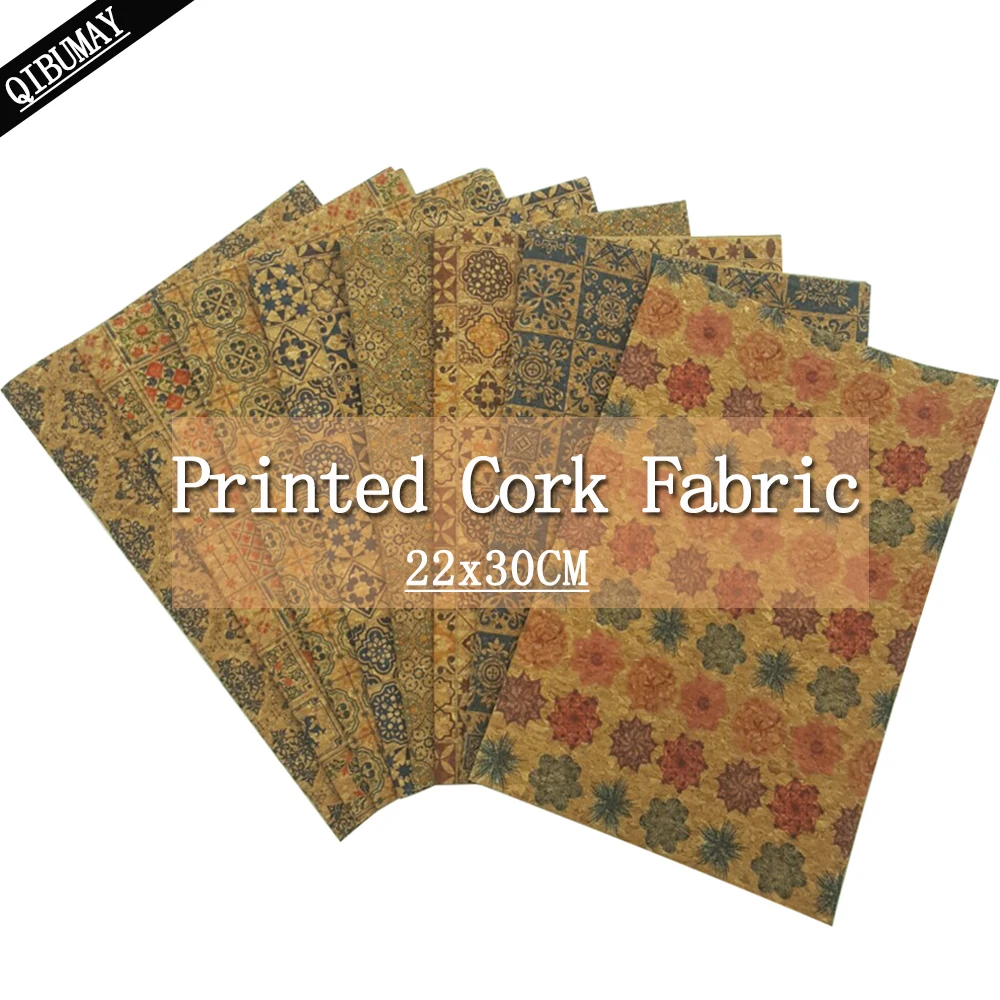 QIBU 22*30 см Печатный Мягкий пробковый материал сумка для одежды синтетическая кожа