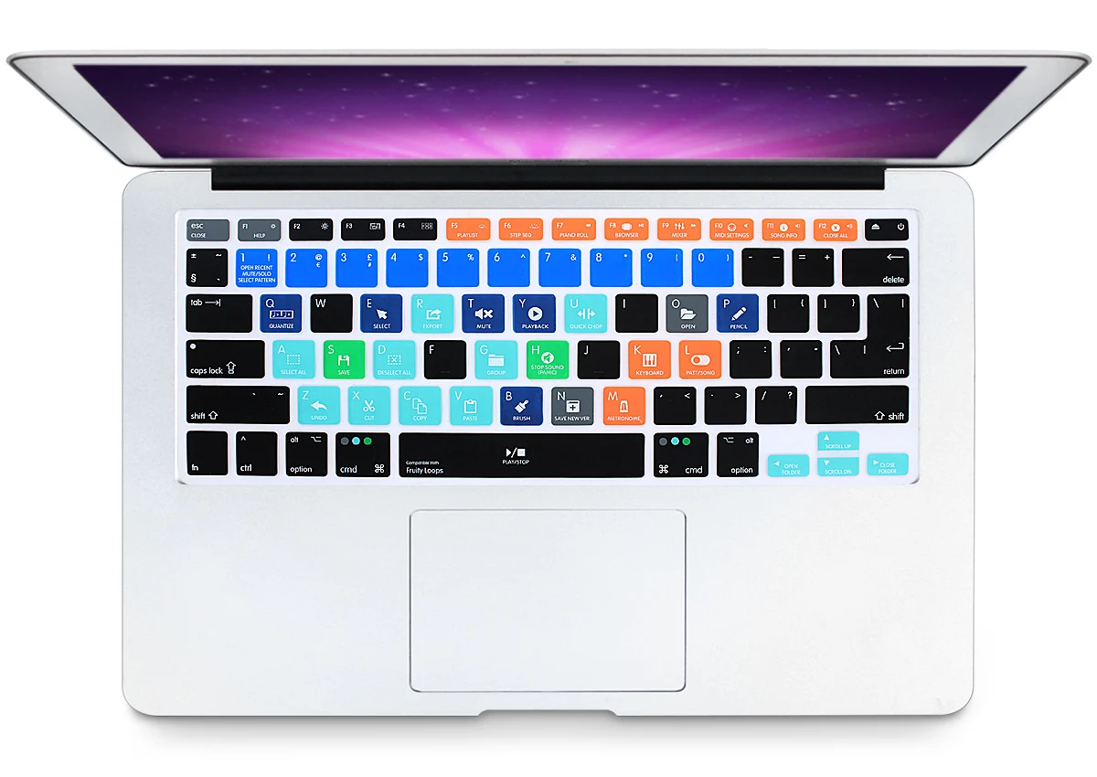 HRH тонкий Ableton Live Logic Pro X Avid Pro инструменты ярлык клавиатуры Обложка кожи для Macbook Pro Air retina 13 15 17 до - Цвет: Fruity Loops