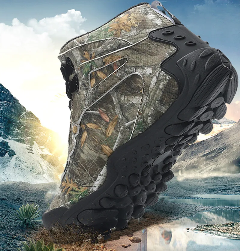 Murah Sepatu Hiking Tinggi Pria Baru 2021 Sepatu Trekking Mendaki Luar Ruangan Antiselip Tahan Air Tahan Lama Sepatu Bot Pergelangan Kaki Rendah Taktis Militer