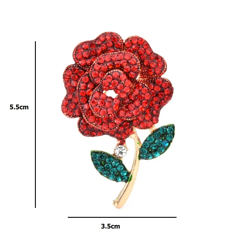Wuli &amp baby красные синие броши в виде цветка женские классические стразы из сплава