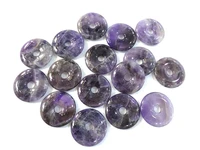 100 30mm natural amethyst donut pendant gemstone necklace pendant jewelry making fashion accessorie5pcslot