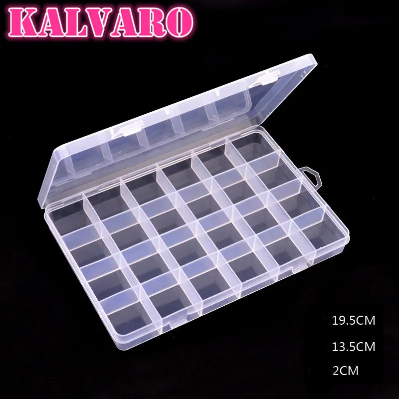 28 Grids Clear Nail Art Tools Storage Box Plastic Holder For Jewelry Rings Earring Rhinestone Diamond Painting Organizer Display | Красота и