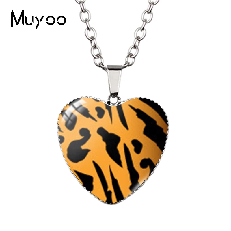 Новая мода шкуру животного узоры с леопардом тигром Зебра подвеска-сердце