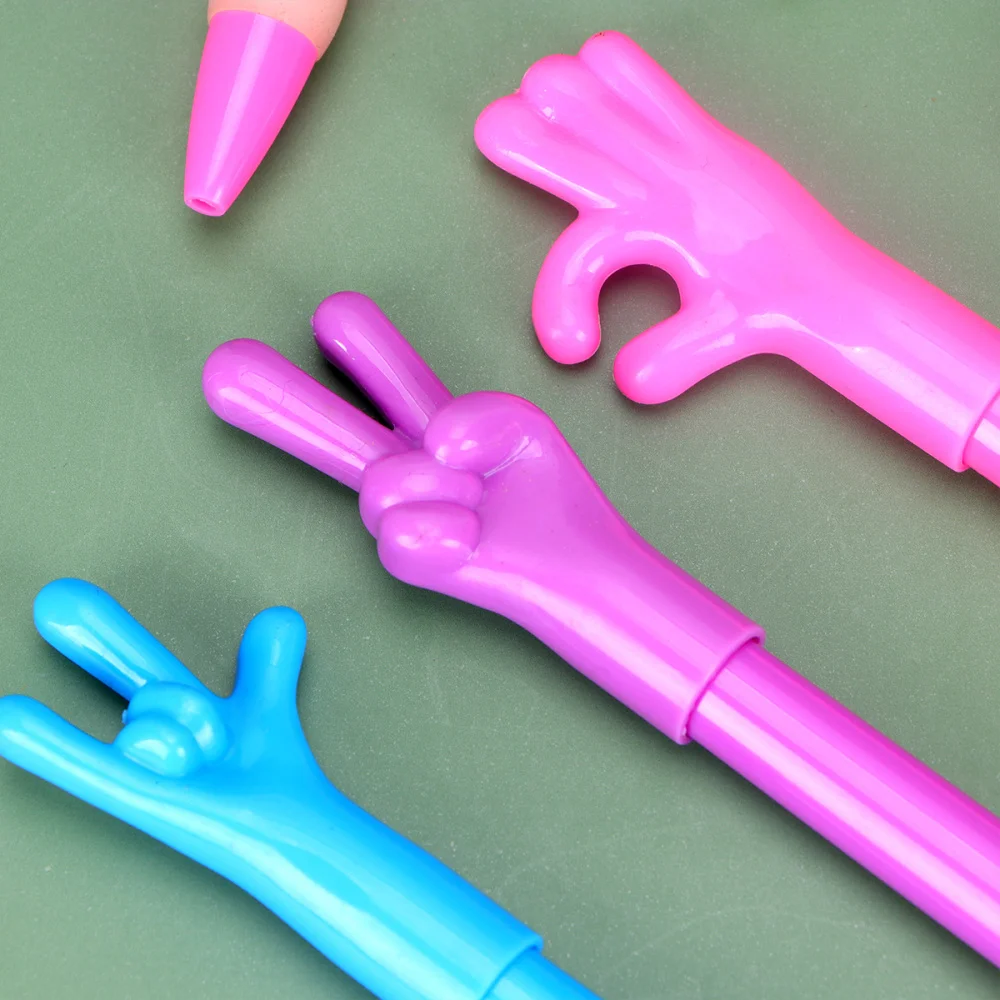 

10Pcs Thumb Finger Designed Ballpoint Pens Poratble Writing Pen Students Stationery School Supplies for Home Office(Random Color